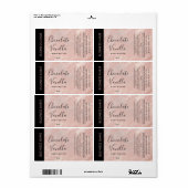 Minimale typografie roos goudmarmerproduct etiket (Full Sheet)