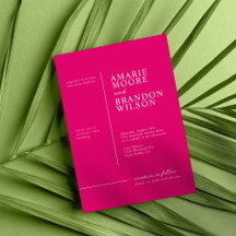 Minimale typografie roze trouwuitnodiging