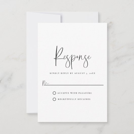Minimale typografie RSVP kaartje (Voorkant)
