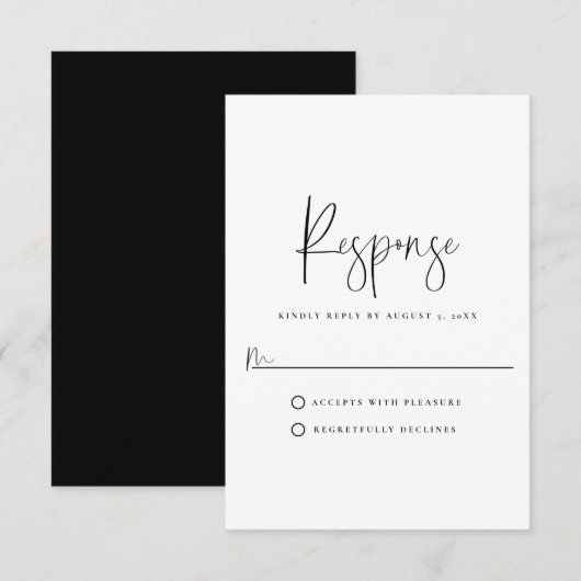 Minimale typografie RSVP kaartje (Voorkant / Achterkant)