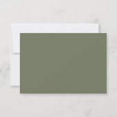 Minimale typografie saliegroene QR RSVP kaart (Achterkant)