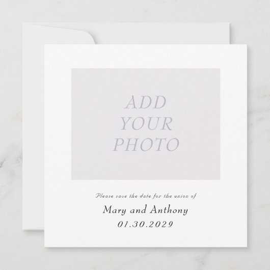 Minimale typografie save the date (Achterkant)