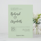 Minimale typografie schone moderne bruiloft kaart (Staand voorkant)