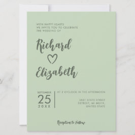 Minimale typografie schone moderne bruiloft kaart