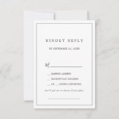 Minimale Typografie Song Request RSVP Card (Voorkant)