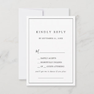 Minimale Typografie Song Request RSVP Card Kaartje