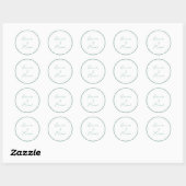 Minimale typografie Tijdloos Elegant Groen Ronde Sticker (Vel)