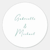Minimale typografie Tijdloos Elegant Groen Ronde Sticker (Voorkant)