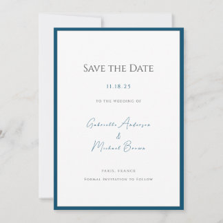 Minimale Typografie Tijdloze Elegante Blauwgroen b Save The Date