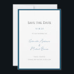 Minimale typografie Tijdloze Elegante Teal Bruilof Save The Date<br><div class="desc">Maak uw speciale dag bekend met onze "Minimal Typography Timeless Elegant Teal Save the Date"-kaarten. Het ontwerp heeft een strakke turkooizen rand die verfijning uitstraalt. De schone, minimalistische typografie voegt een moderne touch toe, zodat de focus op uw belangrijke details blijft. Deze combinatie van tijdloze elegantie en hedendaagse stijl maakt...</div>