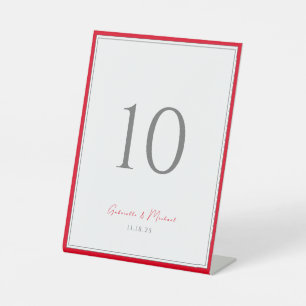 Minimale typografie Tijdloze elegantie Kersenrood Reclamebord Met Voetstuk