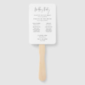 Minimale Typografie Trouwprogramma Fan Handwaaier (Achterkant)