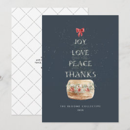 Minimale Typografie van de Navy Silver Snow-kerstb Feestdagenkaart
