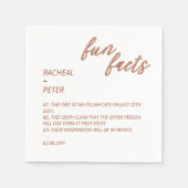 Minimale Typografie van Terracotta Fun Facts Weddi Servet (Voorkant)