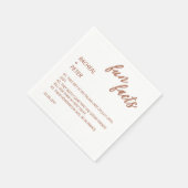 Minimale Typografie van Terracotta Fun Facts Weddi Servet (Hoek)