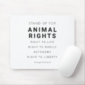 Minimale typografie van Vegan Animal Rights Muismat (Met muis)