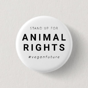 Minimale typografie van Vegan Animal Rights Ronde Button 3,2 Cm