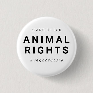 Minimale typografie van Vegan Animal Rights Ronde Button 3,2 Cm