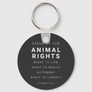 Minimale typografie van Vegan Animal Rights Sleutelhanger