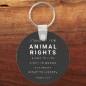 Minimale typografie van Vegan Animal Rights Sleutelhanger (Voorkant)