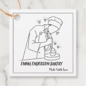 Minimale typografie van zwart-witgebakken goederen bedankjes labels (Voorkant)