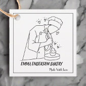 Minimale typografie van zwart-witgebakken goederen bedankjes labels