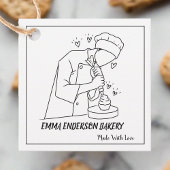 Minimale typografie van zwart-witgebakken goederen bedankjes labels