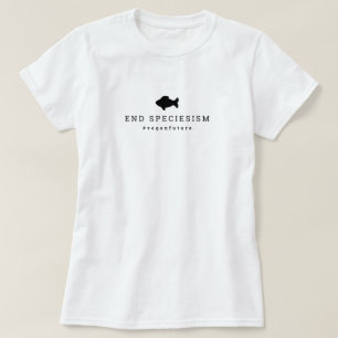 Minimale typografie vis Vegan End Speciesism T-shirt