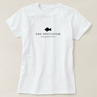 Minimale typografie vis Vegan End Speciesism T-shirt
