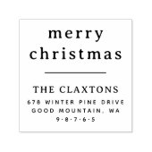 Minimale Typografie Vrolijk Kerstmis Retouradres Zelfinktende Stempel (Design)