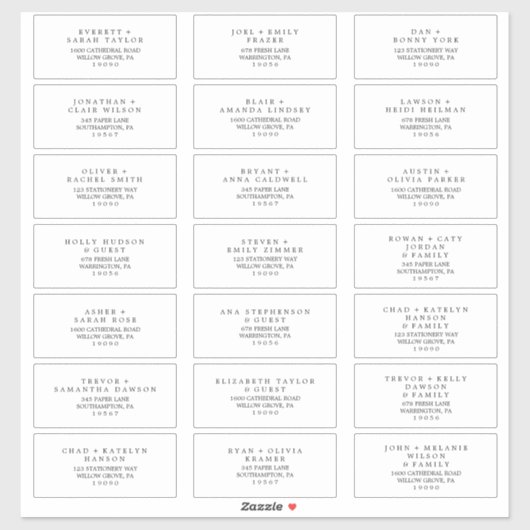 Minimale Typografie Weddenschap Adresetiketten Sticker (Vel)