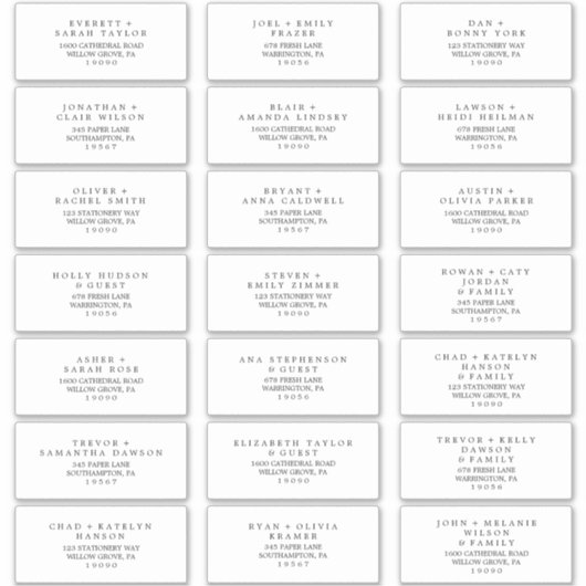 Minimale Typografie Weddenschap Adresetiketten Sticker (Voorkant)