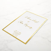 Minimale Typografie Weddenschap met witte rand Folie Uitnodiging (Gedraaid)