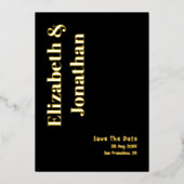 Minimale Typografie Weddenschap sparen de Datum Folie Uitnodiging (Voorkant)