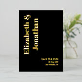 Minimale Typografie Weddenschap sparen de Datum Folie Uitnodiging (Staand Voorkant)