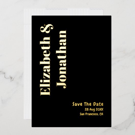 Minimale Typografie Weddenschap sparen de Datum Folie Uitnodiging (Envelop)