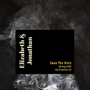 Minimale Typografie Weddenschap sparen de Datum Folie Uitnodiging Briefkaart