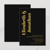 Minimale Typografie Weddenschappen Informatiekaartje (Voorkant / Achterkant)