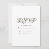 Minimale Typografie White Wedding RSVP Kaart (Voorkant)
