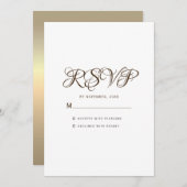 Minimale Typografie White Wedding RSVP Kaart (Voorkant / Achterkant)