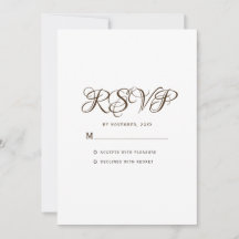 Minimale Typografie White Wedding RSVP Kaart