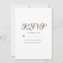 Minimale Typografie White Wedding RSVP Kaart