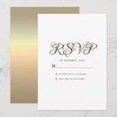 Minimale typografie witte trouw-RSVP-kaart (Voorkant / Achterkant)