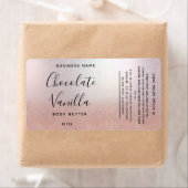 Minimale typografie zwart roos goud product etiket (Insitu)