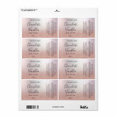 Minimale typografie zwart roos goud product etiket (Full Sheet)