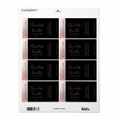 Minimale typografie zwart roos goud product etiket (Full Sheet)