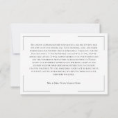 Minimale Typografie Zwart-wit bruiloft Bedankkaart (Achterkant)