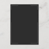 Minimale Typografie Zwart-wit bruiloft Informatiekaartje (Achterkant)