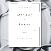 Minimale Typografie Zwart-wit bruiloft Kaart