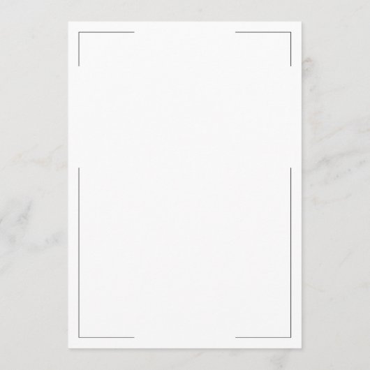 Minimale Typografie Zwart-wit bruiloft Menu (Achterkant)